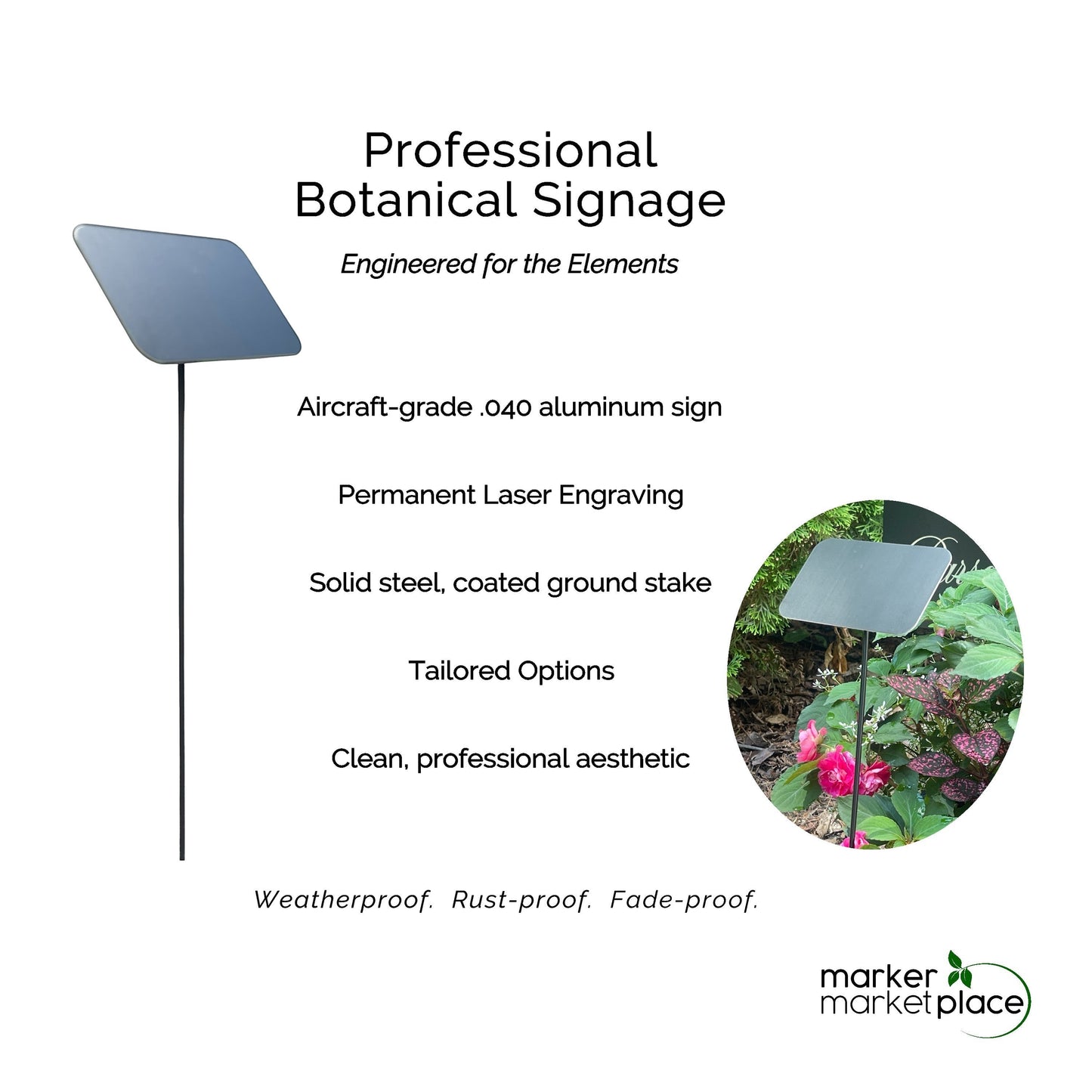 Write-On Wipe-Off Display Sign – Custom Engraved – close-up engraving detail