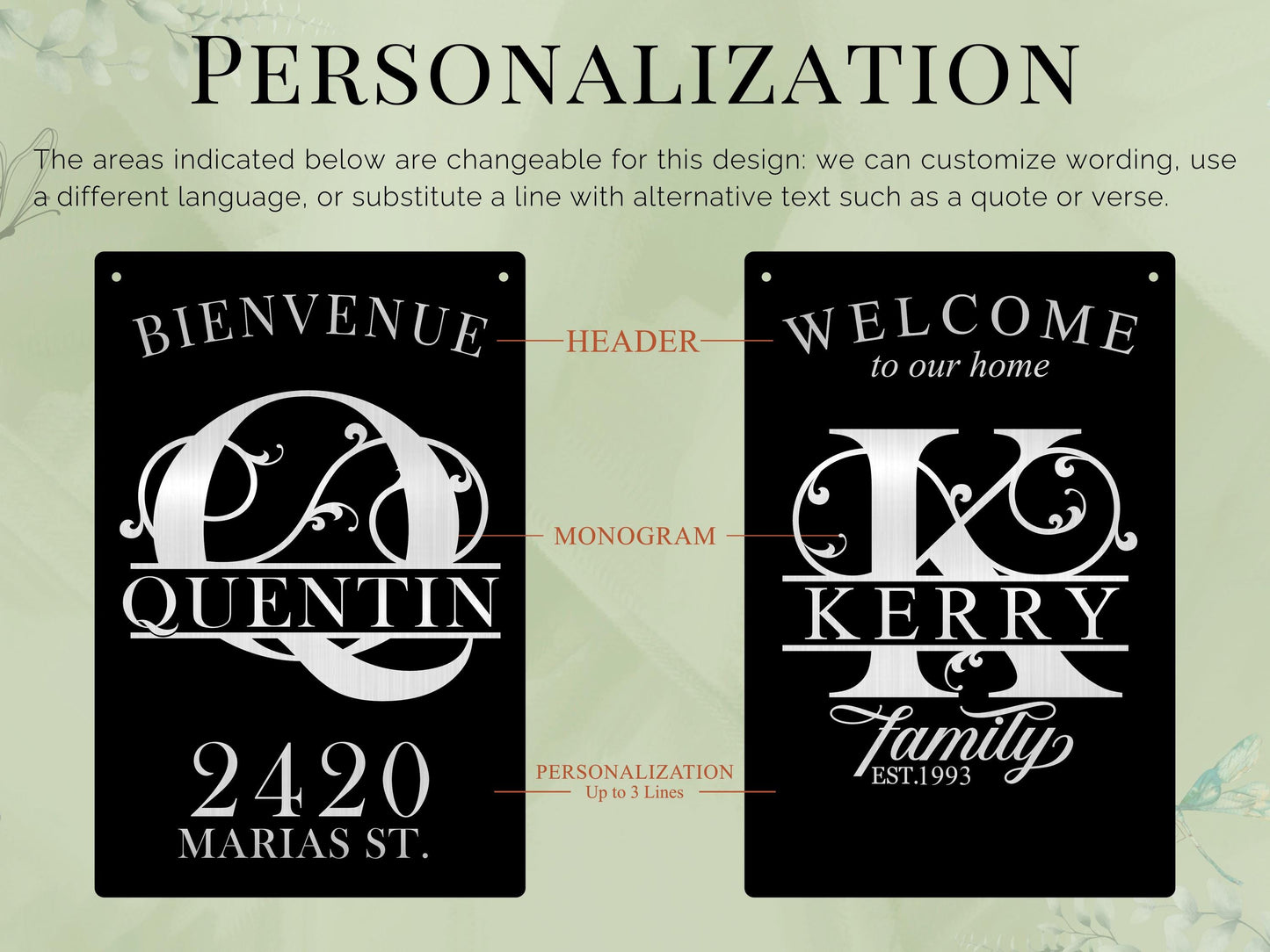 Personalized Monogram Metal Garden Sign – Outdoor-Ready Alternative to Yard Flags