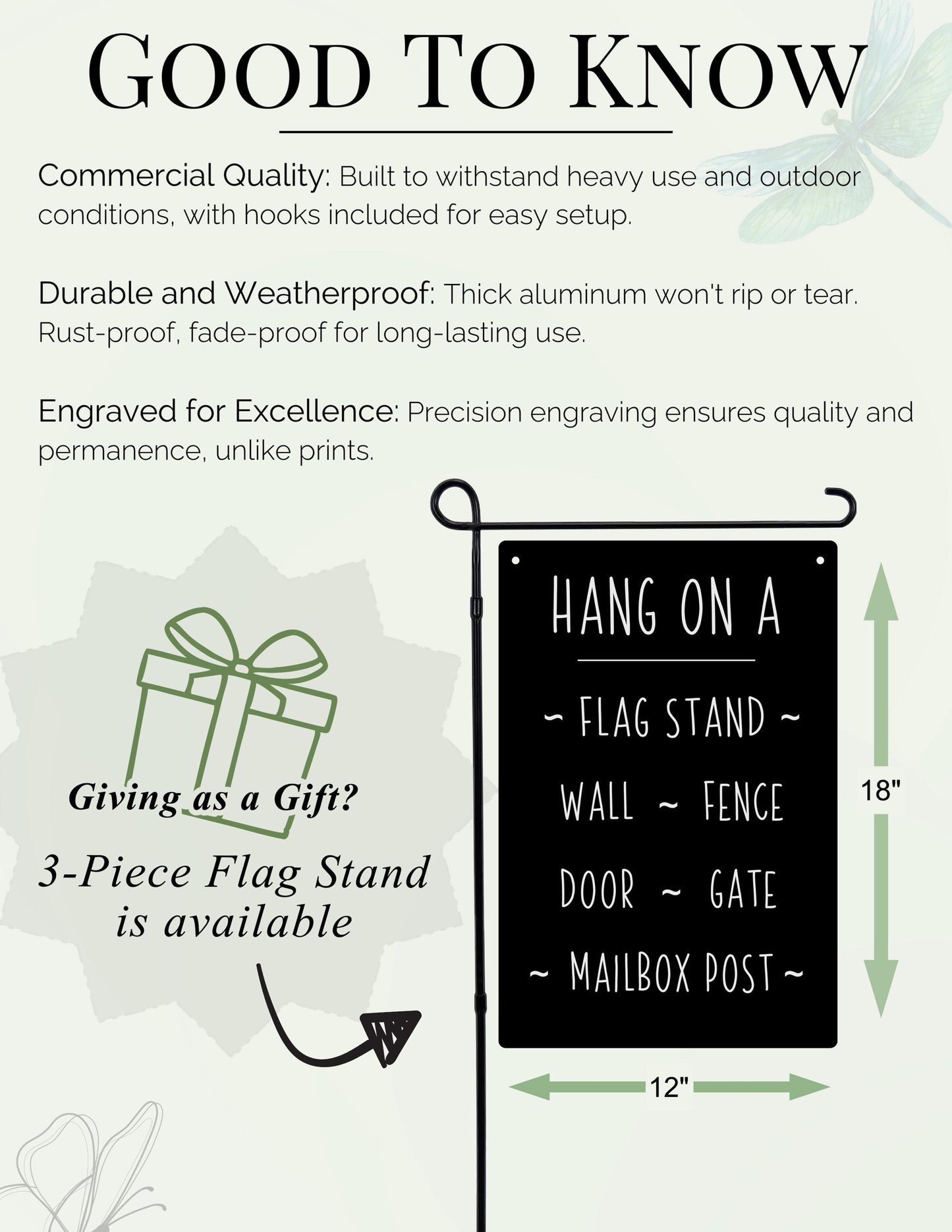 Custom Family Name Garden Sign – Engraved Metal Alternative to Flags & Yard Decor