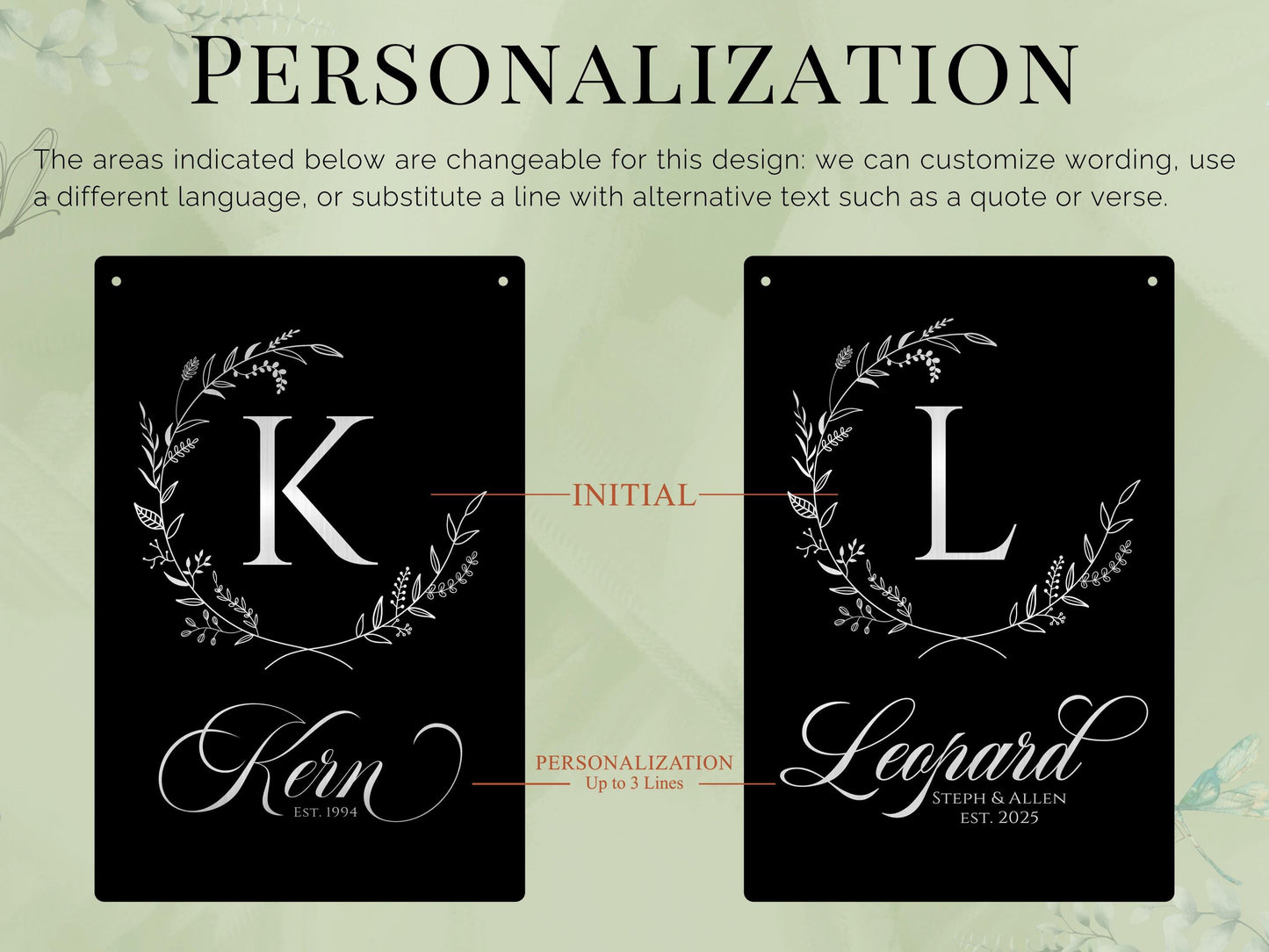 Custom Family Name Garden Sign – Engraved Metal Alternative to Flags & Yard Decor