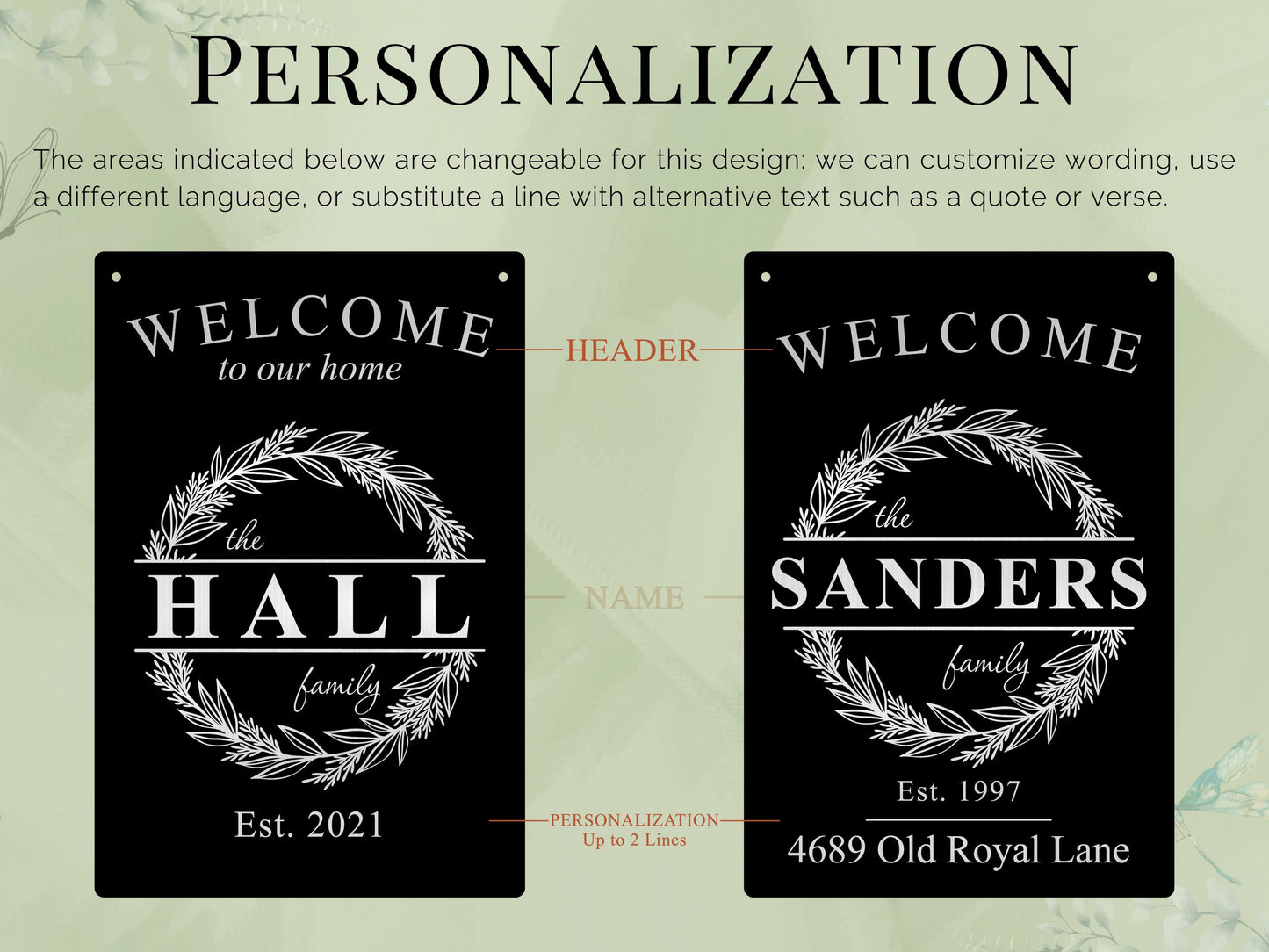 Custom Family Name Garden Sign – Engraved Metal Alternative to Flags & Yard Decor
