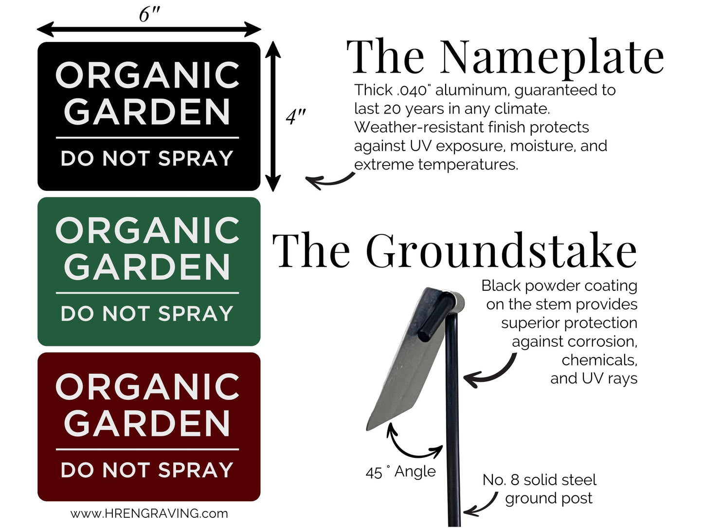 Do Not Spray Garden Sign – Engraved Metal Stake for Organic Gardens, Community Spaces & Eco-Friendly Yards