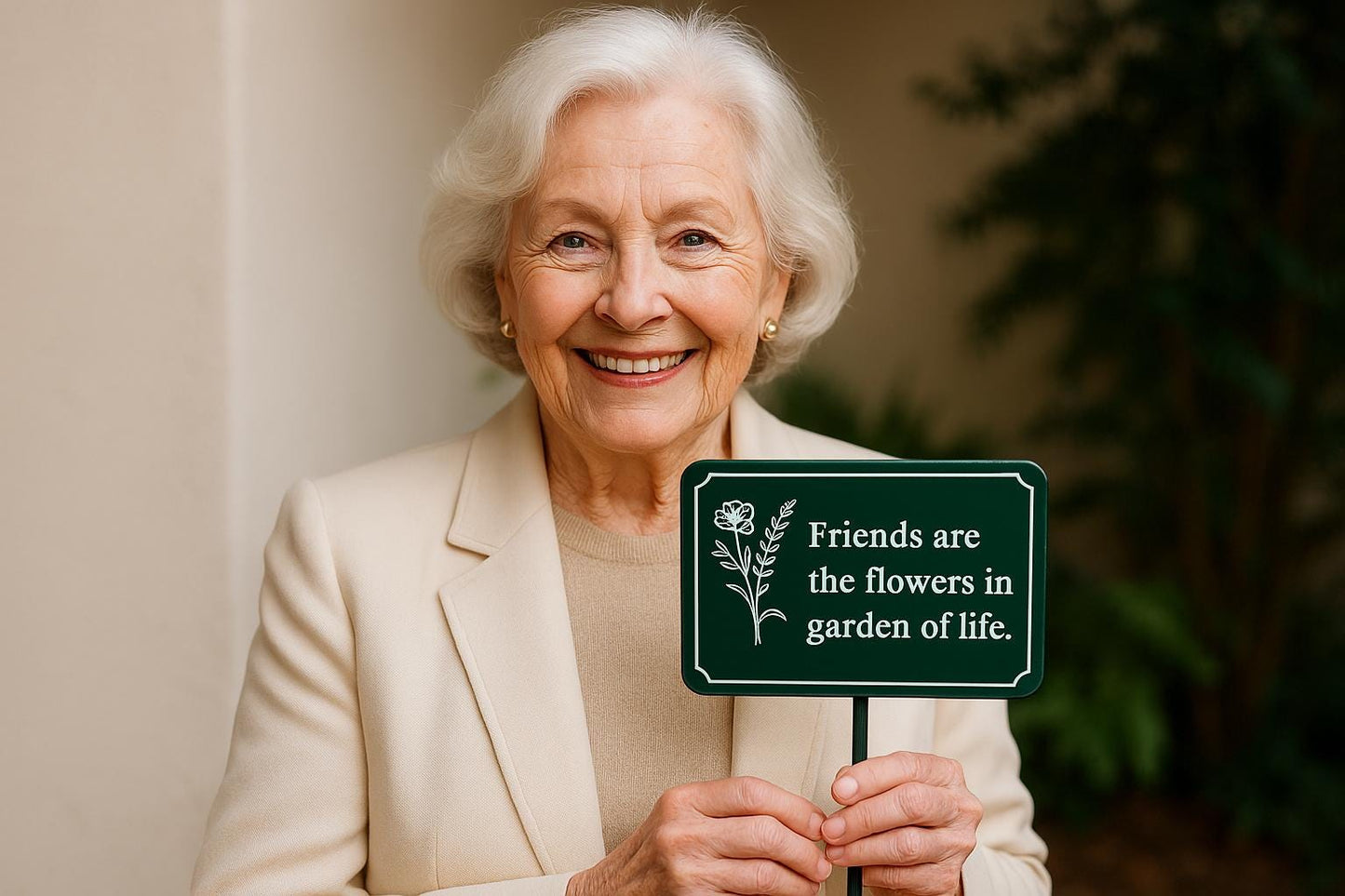 Friends Are the Flowers Engraved Garden Sign-Aluminum All Weather Yard Sign