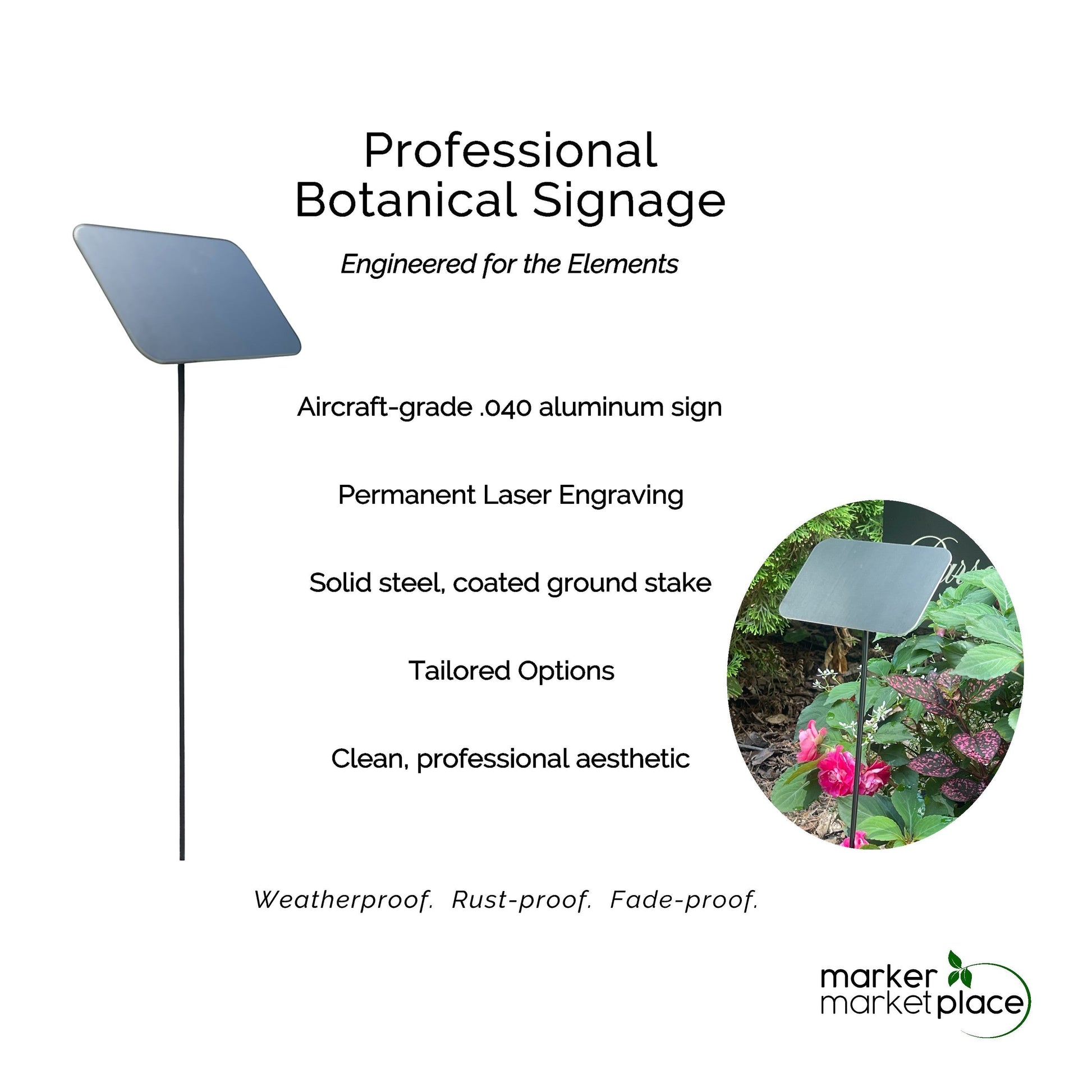 Write-On Wipe-Off Display Sign – Custom Engraved – close-up engraving detail