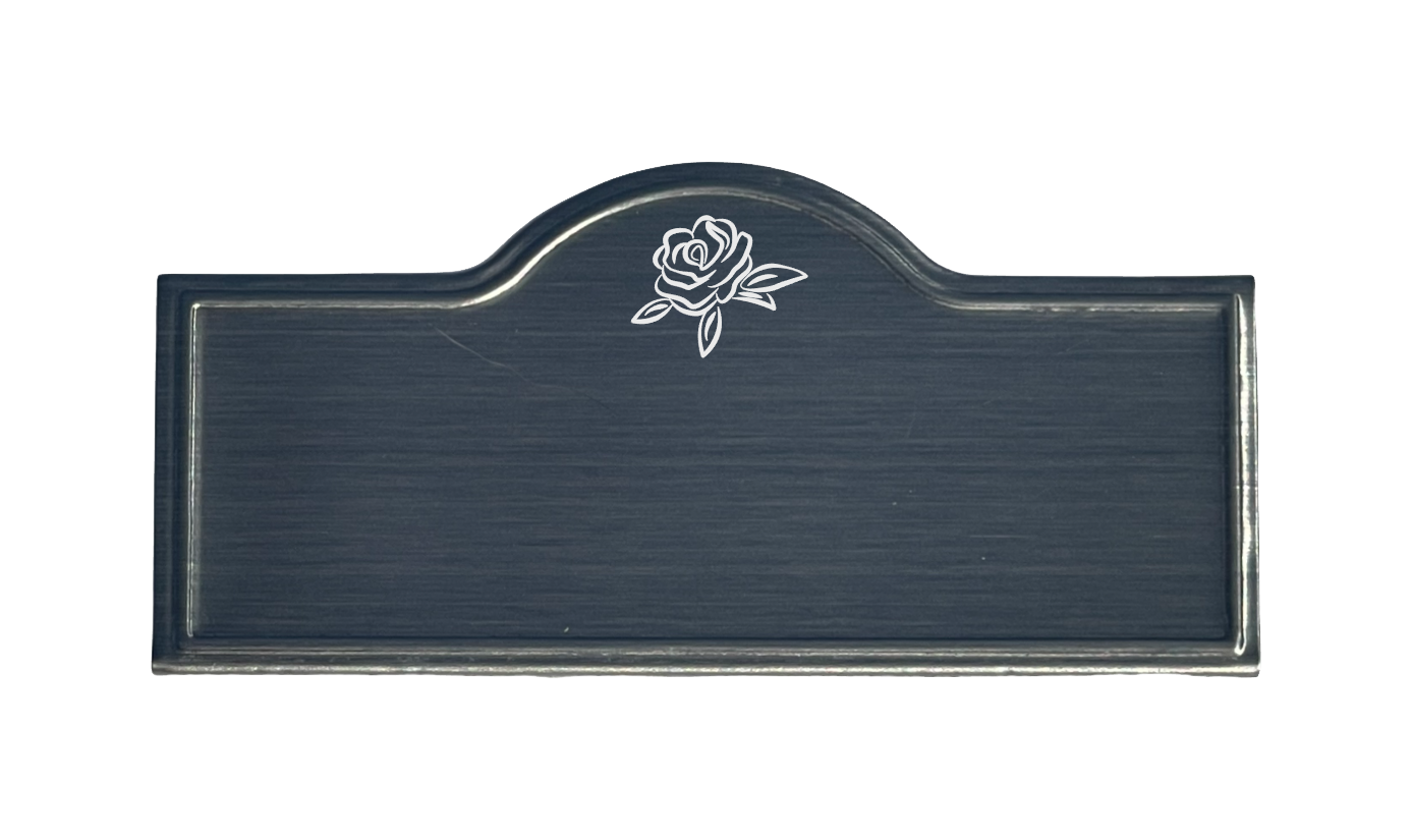 Decorative Arched Rose Plant Marker – on flag stand display