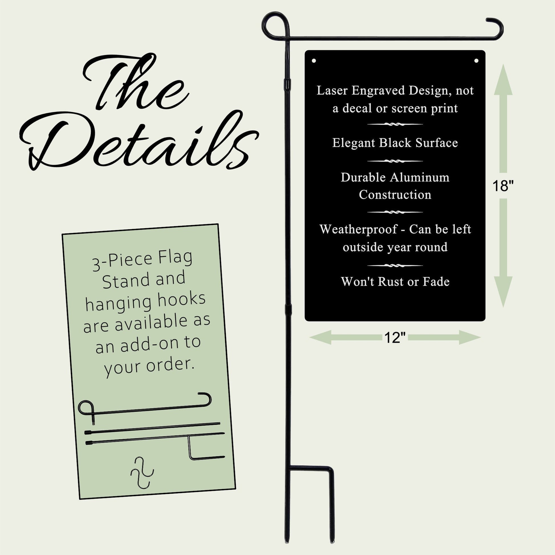 Personalized Garden Flag, Custom House Flag, Mini-Flag for Address, Engraved Personalized House Flag, Fabric Yard Flag, Family Name Garden