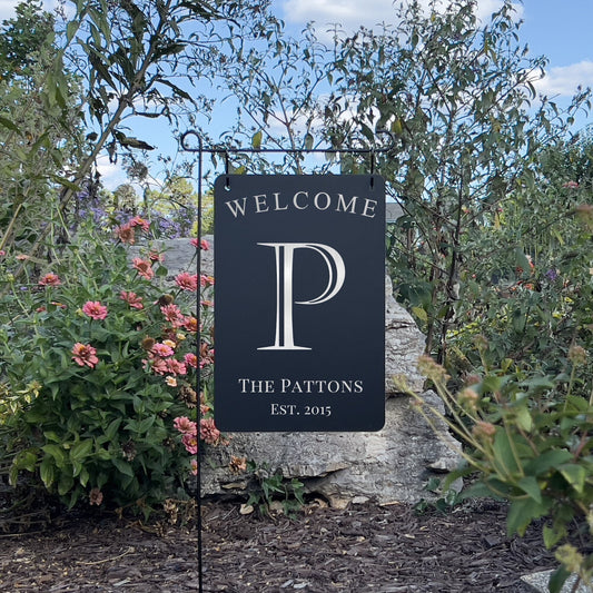 Personalized Garden Flag, Monogrammed Garden Decor, Mini-Flag for Entry, Engraved Personalized House Flag, Fabric Yard Flag, Family Sign