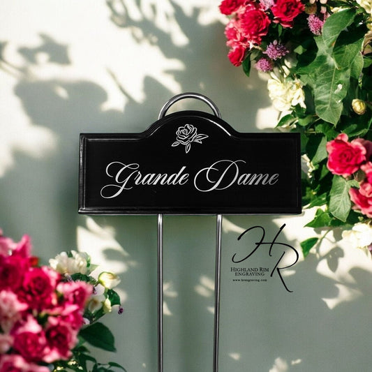 Decorative Arched Marker, Rose Design