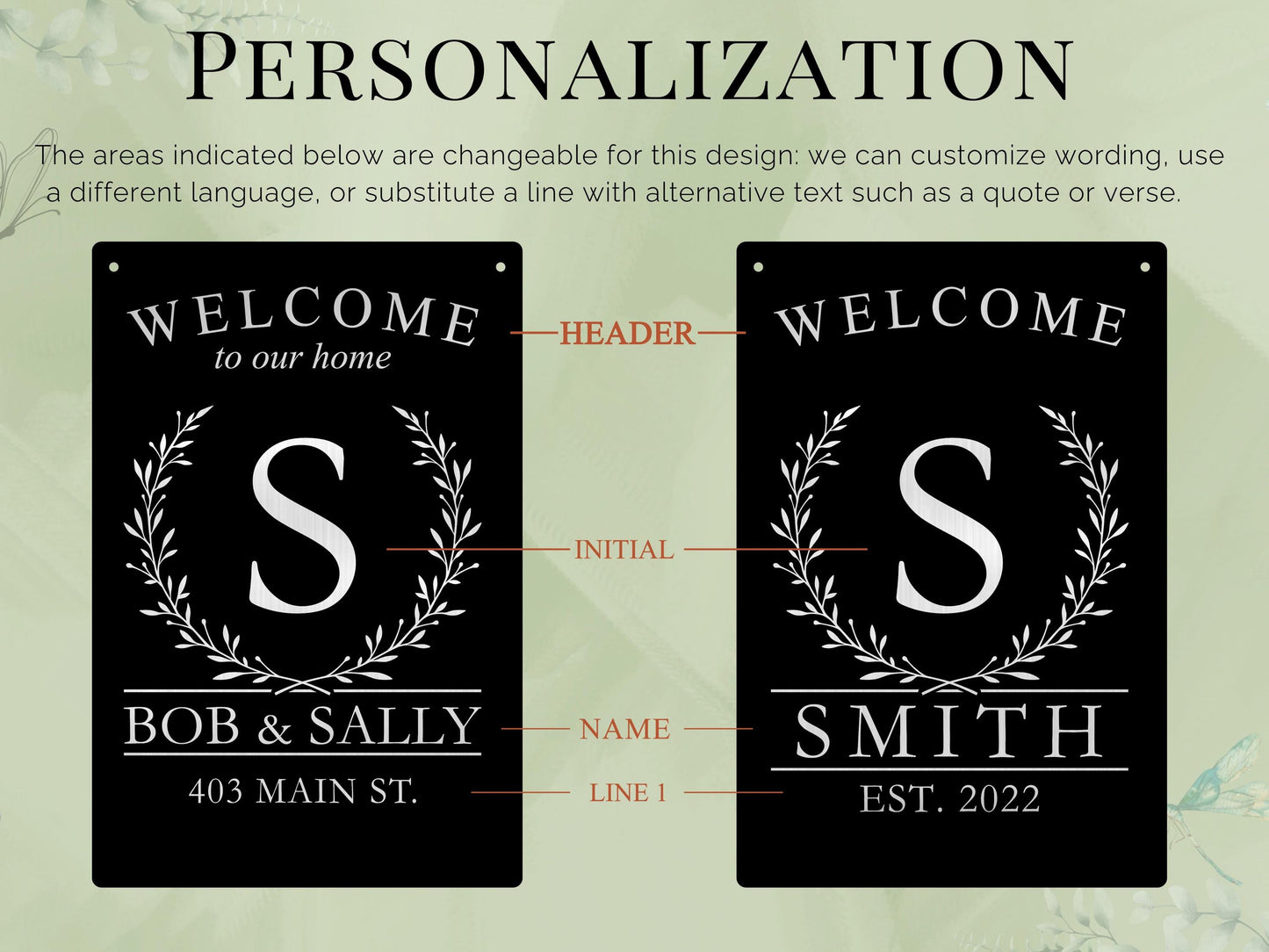 Custom Family Name Garden Sign – Engraved Metal Alternative to Flags & Yard Decor