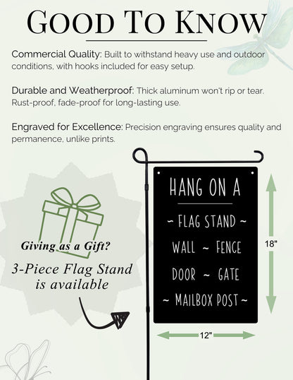 Custom Monogrammed Garden Sign – Engraved Metal Alternative to Flags & Yard Decor