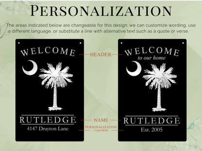 Palmetto Custom Garden Sign – Engraved Metal Alternative to Flags & Yard Decor