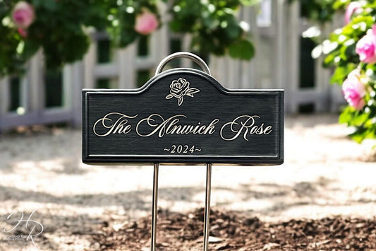 Custom Rose Markers | Laser Engraved Plant Tags | Rose Label | Plant Identification | Permanent Herb Garden | Metal Rose Tag | Flower Garden