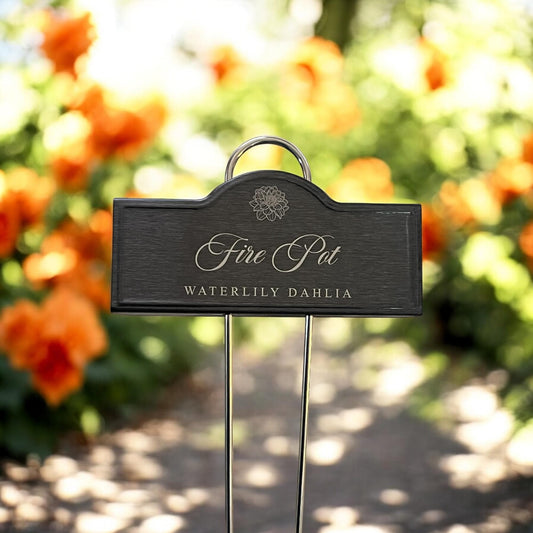 Dahlia Plant Marker – Engraved Botanical Tag for Garden Displays