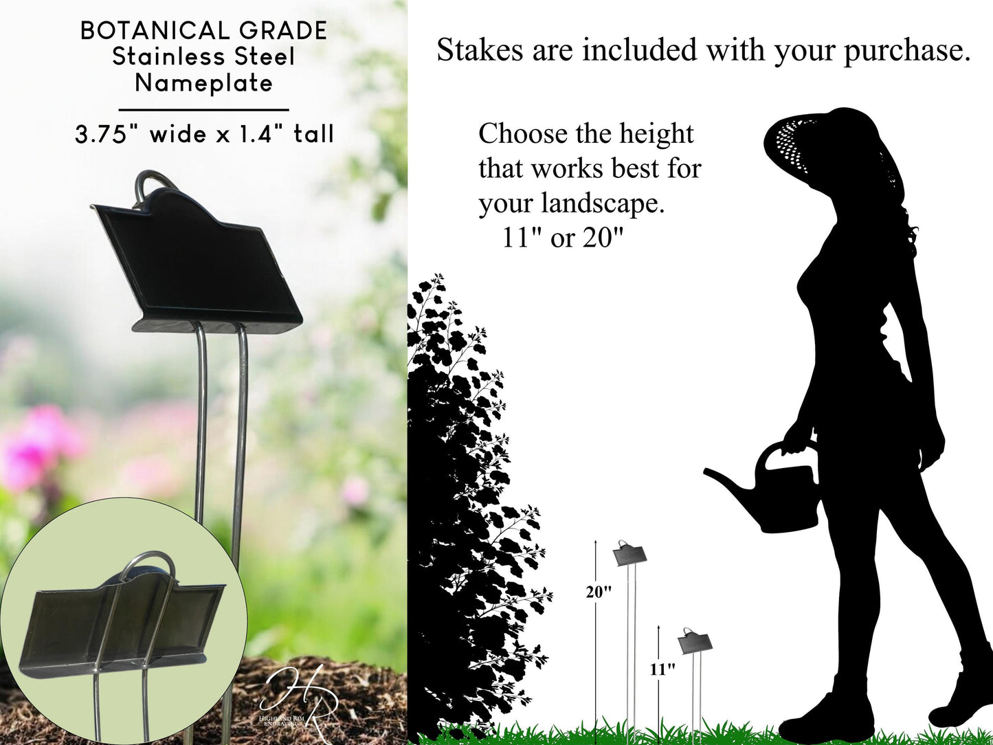 Dahlia Plant Marker – Engraved Botanical Tag for Garden Displays