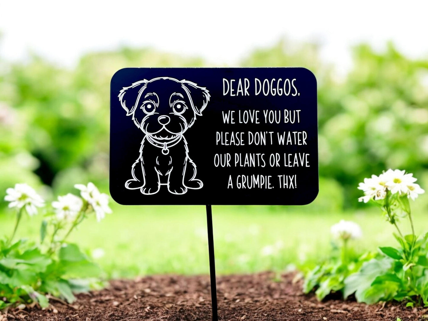 Keep Dogs Off Lawn – Aluminum Garden Stake – personalized engraved aluminum, Marker Marketplace
