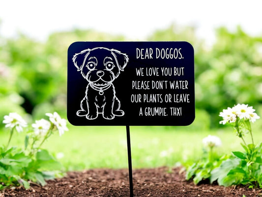 Funny Keep Dogs Off Lawn Sign – No Pooping Dog Yard Sign | Aluminum Garden Stake