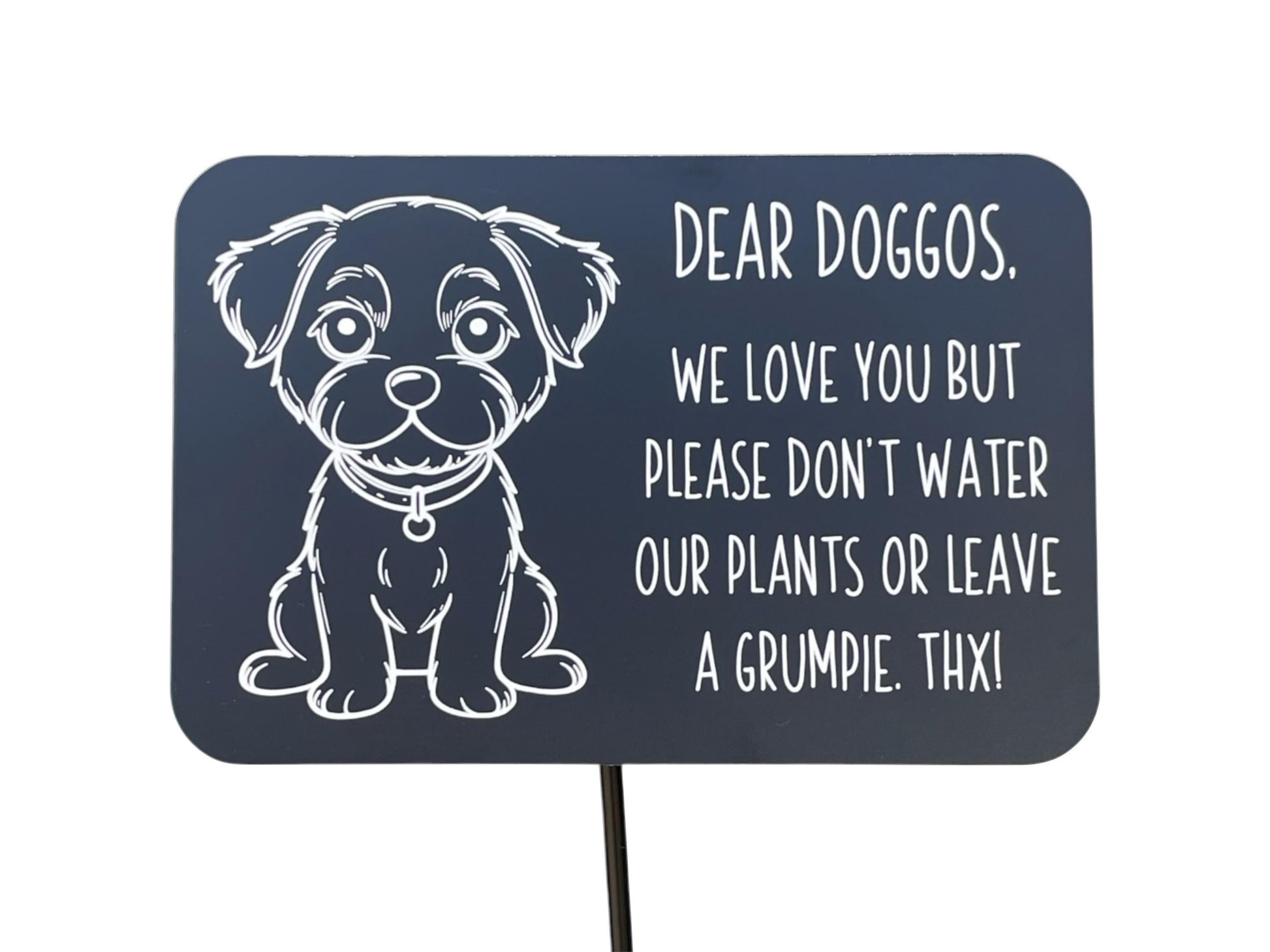 Keep Dogs Off Lawn – Aluminum Garden Stake – alternate product view
