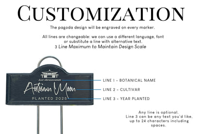 Personalized Tree Laser Engraved Black Tree Marker Stake Garden Accessory