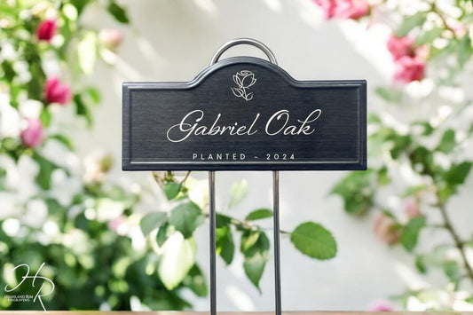 Laser Engraved Rose Plant Marker – Personalized Garden ID Tag