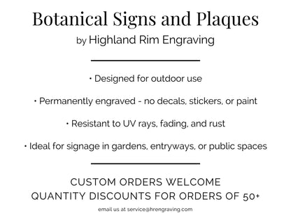 Dahlia Plant Marker – Engraved Botanical Tag for Garden Displays